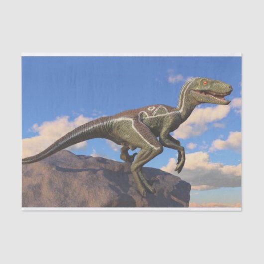 Blue Clever Girl Velociraptor dinosaur Tissuepapier (Voorkant)