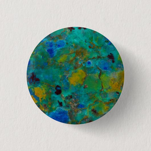 Blue Cliff Chrysocolla Ronde Button 3,2 Cm (Voorkant)