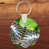 Blue Clipper Butterfly Button Sleutelhanger (Voorkant)