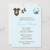 Blue Clothes Boy Baby shower Kaart (Voorkant)