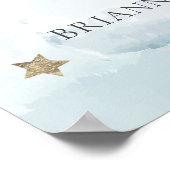 Blue Cloud 9-sterren Baby shower Welkomstbord Poster (Hoek)