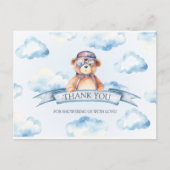 Blue Cloud Boy Beer Baby shower Briefkaart (Voorkant)
