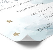 Blue Cloud Gold Star Baby shower Bible Livre d'or (Coin)