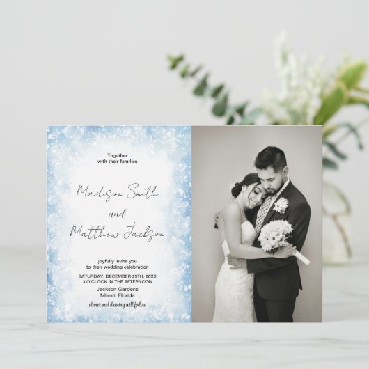 Blue Cloud neige les invitations de mariage avec p (Debout devant)