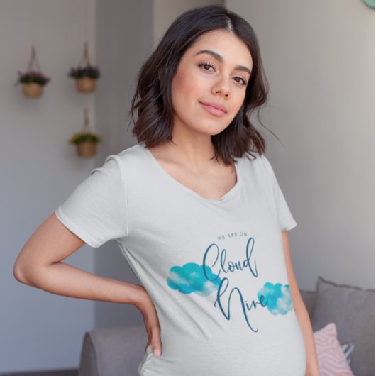 Blue Cloud Nine Baby shower T-shirt