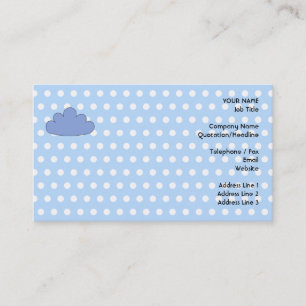 Blue Cloud on Blue and White Polka Dots. Visitekaartje