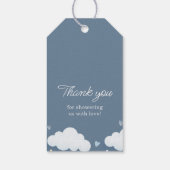 Blue Cloud Theme Baby shower Bedankt Favor Cadeaulabel (Achterkant)