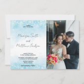 Blue Cloud Wedding Invitations avec photo (Devant)
