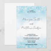 Blue Cloud Wedding Invitations Kaart (Voorkant / Achterkant)