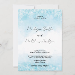 Blue Cloud Wedding Invitations Kaart