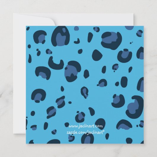 Blue Clouds Bow en Leopard Baby Boy Shower Kaart (Achterkant)