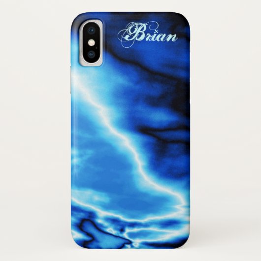 Blue Clouds N Lightning Case-Mate iPhone Case (Achterkant)