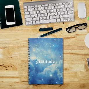 Blue Cloudy Esthetische Dankbaarheid Dagboek nad Notitieboek