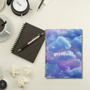 Blue Cloudy Esthetische Dankbaarheid Dagboek nad Notitieboek