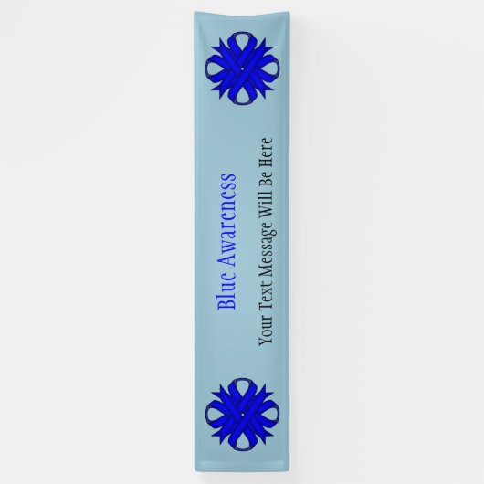 Blue Clover Ribbon van Kenneth Yoncich Spandoek (Verticaal)
