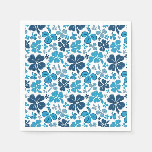 Blue Clover Shamrock Pattern St. Patrick's Day Servet (Voorkant)