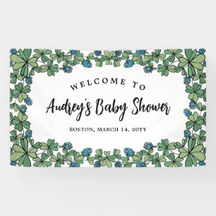 Blue Clovers Boy Baby shower Welkom Spandoek