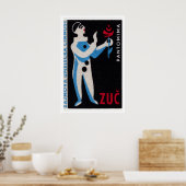 Blue Clown Red Rose - Matchbox Print - Czech Wall (Keuken)