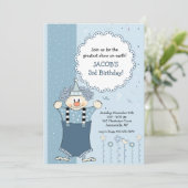Blue Clown Uitnodiging (Staand voorkant)