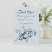 Blue Coastal Beach Dank u kaarten (Staand voorkant)