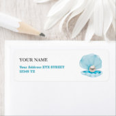 Blue Coastal Chic Seashell Etiket (Insitu)