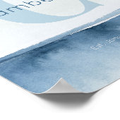 Blue Coastal Custom Last Name Wall Art Prints (Hoek)