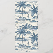 Blue Coastal Hand getrokken bruiloft menu (Achterkant)