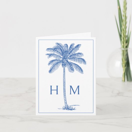 Blue Coastal Palmetto Palm Monogram (Devant)