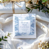 Blue Coastal Toile Wedding Bedankt kaart Bedankzakje