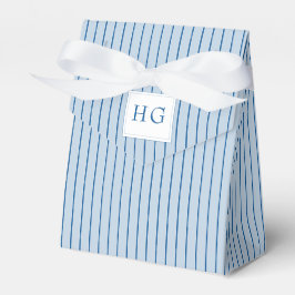 Blue Coastal Toile Wedding Monogram Bedankdoosjes