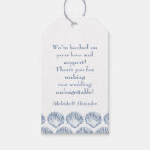 Blue Coastal Wedding Bedankt Cadeau Label Cadeaulabel (Voorkant)