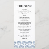 Blue Coastal Wedding Menu (Voorkant)
