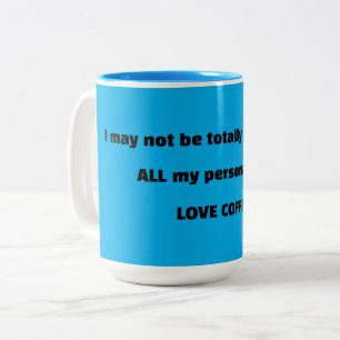 Blue COFFEE HUMOR Tweekleurige Koffiemok
