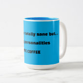 Blue COFFEE HUMOR Tweekleurige Koffiemok (Voorkant rechts)