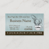 Blue Coffee Punch-kaarten op beide zijden Klantenkaartje (Achterkant)
