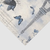 Blue  Collage met de Eifeltoren Tissuepapier (Detail)