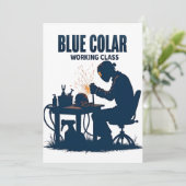 Blue Collar Working Class Welding Pride Kaart (Staand voorkant)
