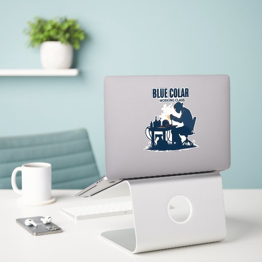 Blue Collar Working Class Welding Pride Sticker (Laptop op bureau)