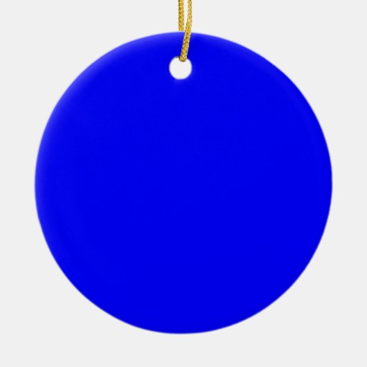 Blue Color Gepersonaliseerd Designer Keramisch Ornament (Voorkant)