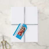 Blue Color Pop Custom Photo Labels Cadeaulabel (Met Touw)