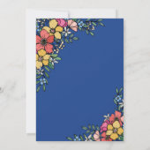 Blue Colorful Flowers Spring Summer Wedding Kaart (Achterkant)