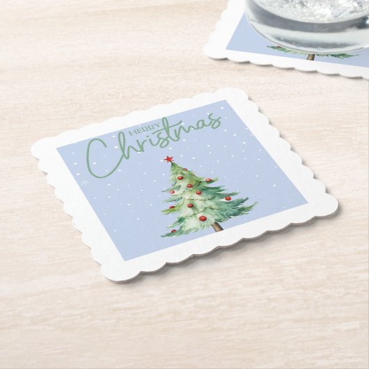 Blue Coloured Christmas Themed Coaster Kartonnen Onderzetters (Gebogen)