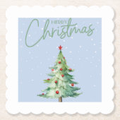 Blue Coloured Christmas Themed Coaster Kartonnen Onderzetters (Voorkant)
