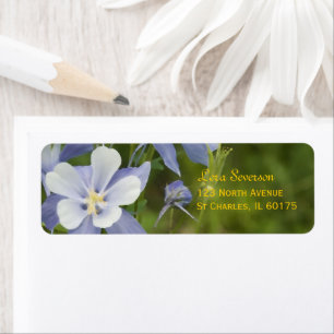 Blue Columbine Flowers Return-adres Etiket