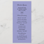 Blue Columbine Flowers Wedding Programme Programma (Achterkant)