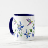 Blue Columbine Garden Hummingbird Mok (Voorkant links)
