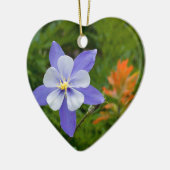 Blue Columbine Keramisch Ornament (Links)