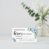 Blue Combien de baisers Fête des mariées carte de  (Debout devant)