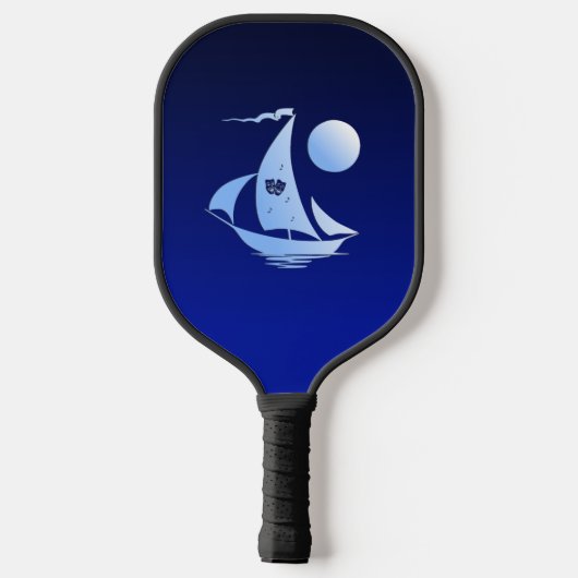 Blue Comedy en Tragedie Theater Sailboot Pickleball Paddle (Achterkant)