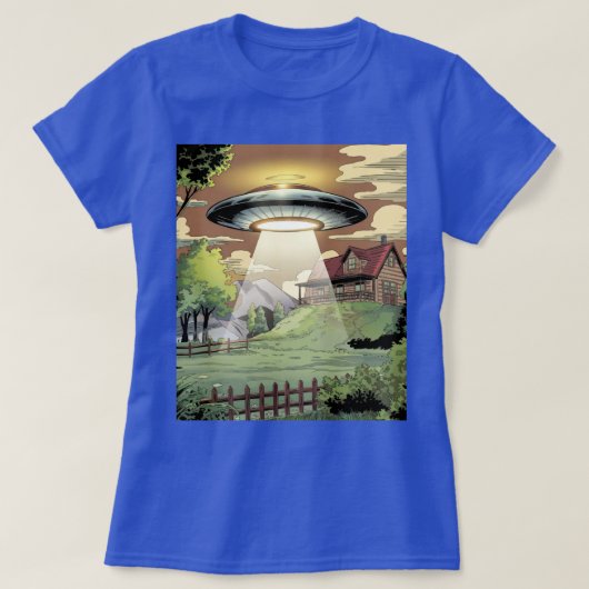 Blue Comic UFO Vrouwen T-shirt (Design voorkant)